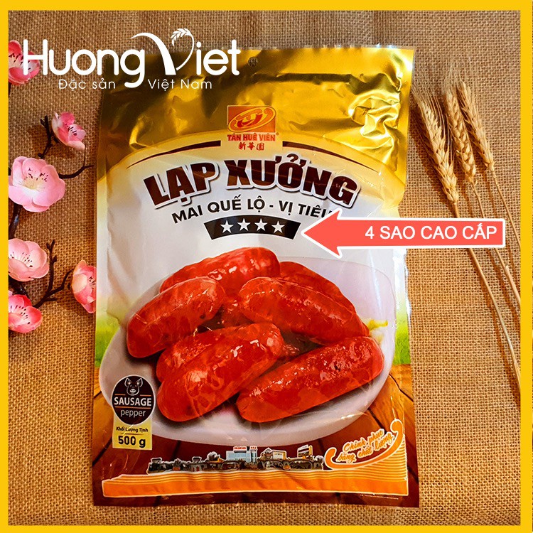 Lạp xưởng Sóc Trăng Mai Quế Lộ vị tiêu Tân Huê Viên 500g, lạp xưởng tiêu 4 sao cao cấp hương vị thơm ngon đậm đà