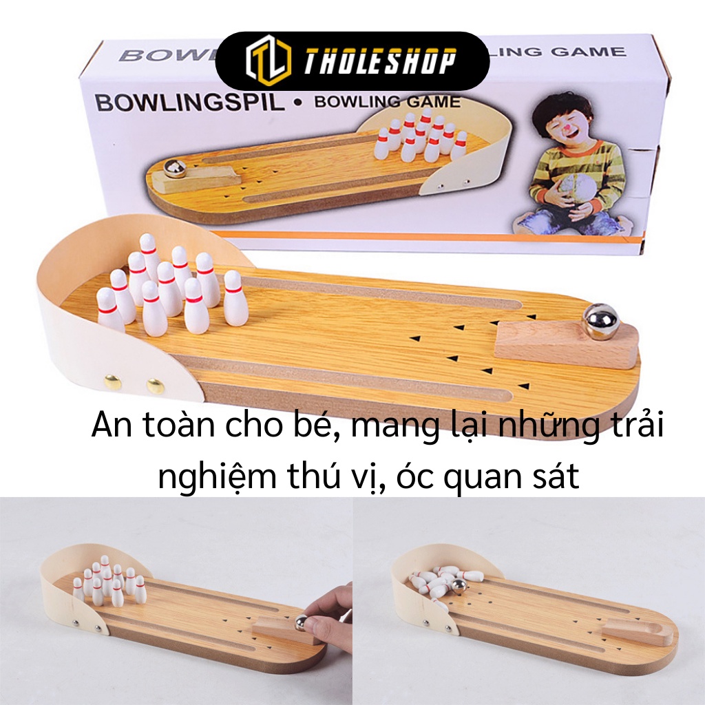 Bowling Cho Bé - Đồ Chơi Bowling Mini Bằng Gỗ Phát Ra Âm Thanh, An Toàn Cho Bé 6407