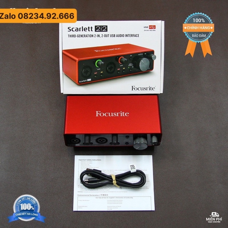 Soundcard FocusRite Scarlett I2I Gen 3 chính hãng siêu cao cấp