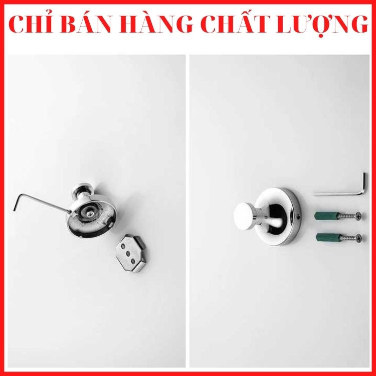 [INOX 304 CHÂN ĐẾ ĐÚC]Móc áo gắn tường inox 304 dày dặn chắc chắn