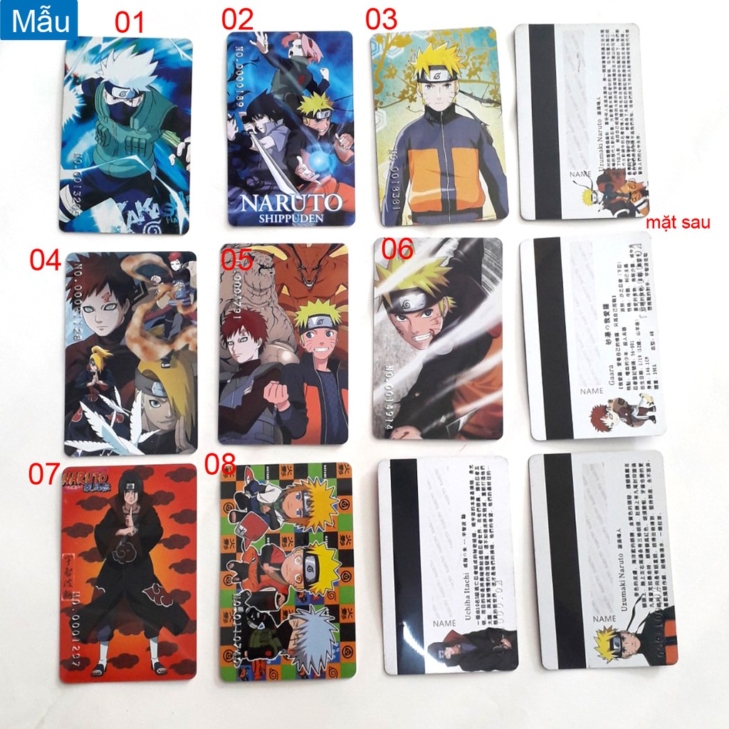 Thẻ card anime Naruto các nhân vật