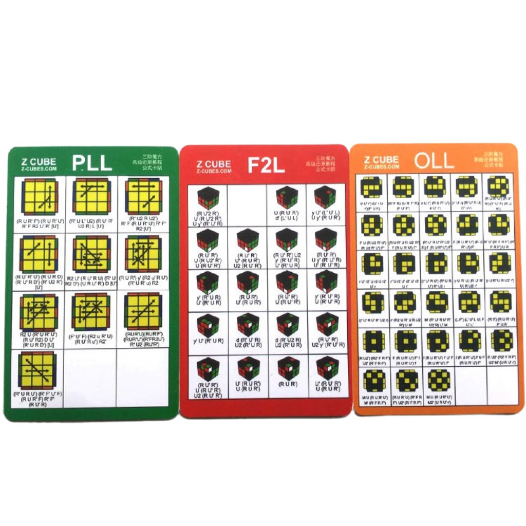 Bộ Card Công Thức CFOP Giải Rubik Tốc Độ Cao Công Thức F2L OLL PLL