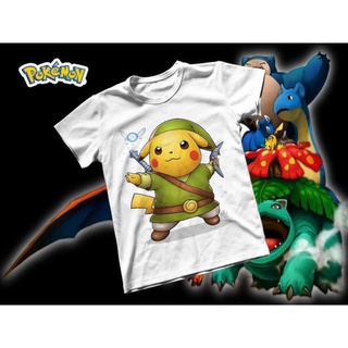 Áo thun Cotton Unisex - Anime - Pókemon - Hiệp sĩ rừng xanh pikachu giá xưởng