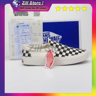Giày thể thao sneaker v a n s caro trắng đen slipion full box vrt8