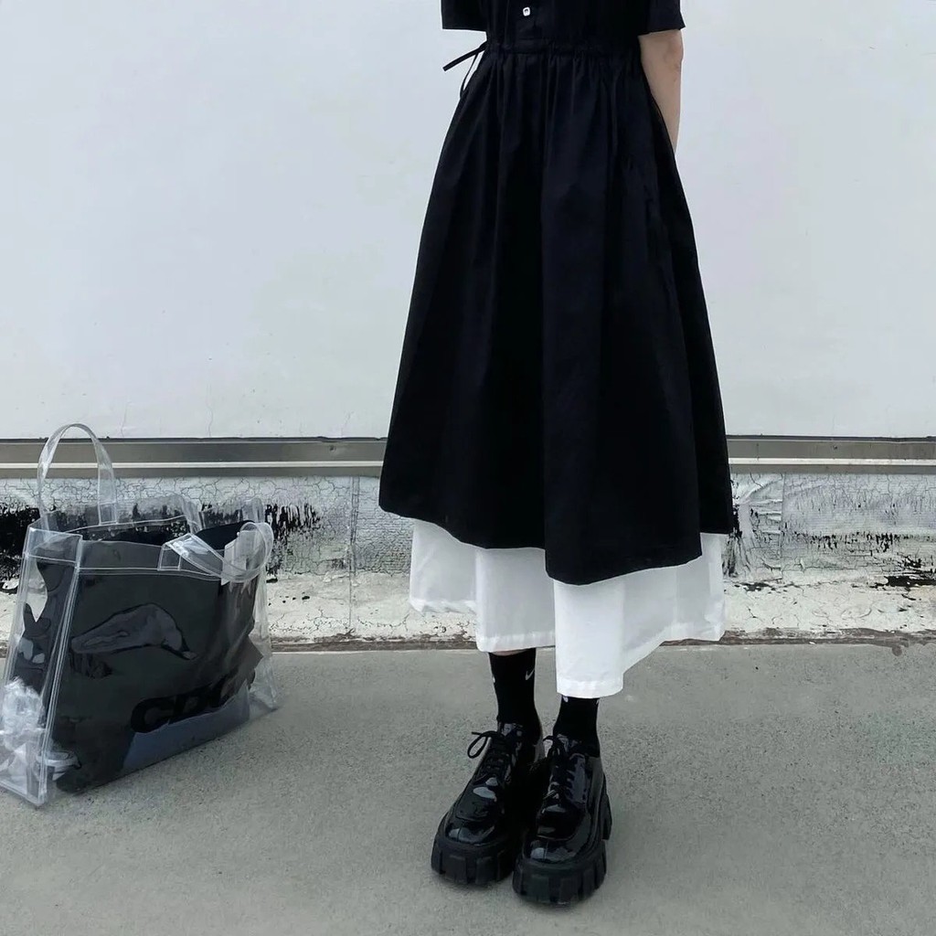 Đầm váy nữ sinh form dài tay ngắn siêu hack dáng