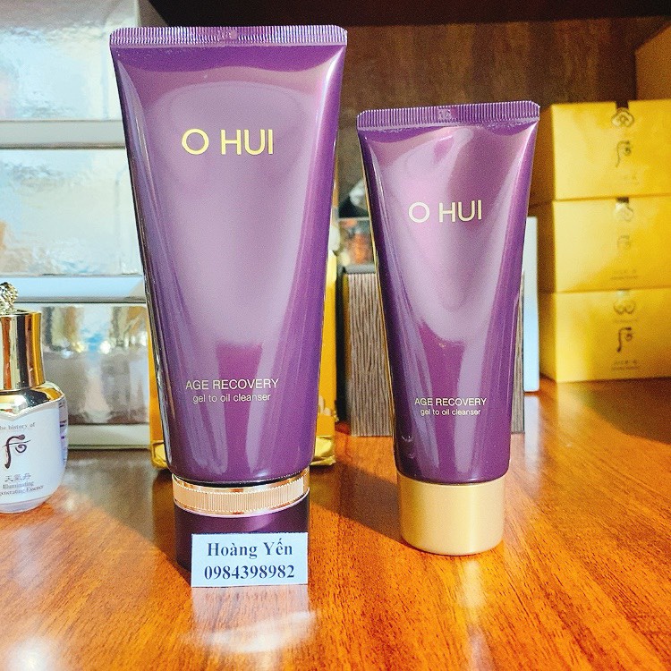 TẨY TRANG OHUI AGE RECOVERY GEL OIL CLEANSER BỔ SUNG BABY COLLAGEN (180ml/100ml)