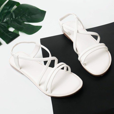 Sandal Nữ PAM Giày Việt - Chất Lượng Việt Đế Bằng Êm Chân Siêu Nhẹ Phối Dây Mảnh Đan Chéo - SDQG06 - Size 36-39