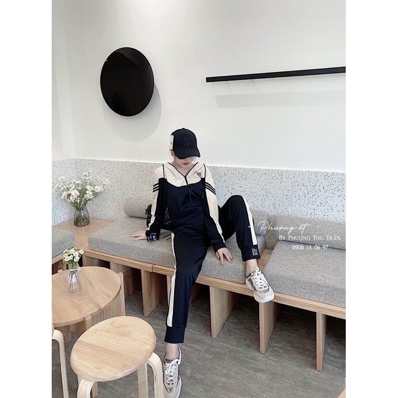 Bộ nỉ nữ ❤️FREESHIP❤️Bộ Nỉ UMI Phối Màu Wang Kéo Khóa | BigBuy360 - bigbuy360.vn