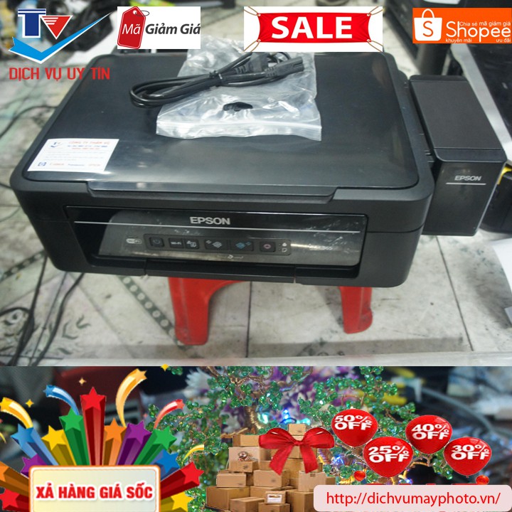 Máy in phun màu cũ đa năng Epson L365 L360 L350 L351 L380 L385 In màu in đen trắng Photocopy Scan màu | BigBuy360 - bigbuy360.vn