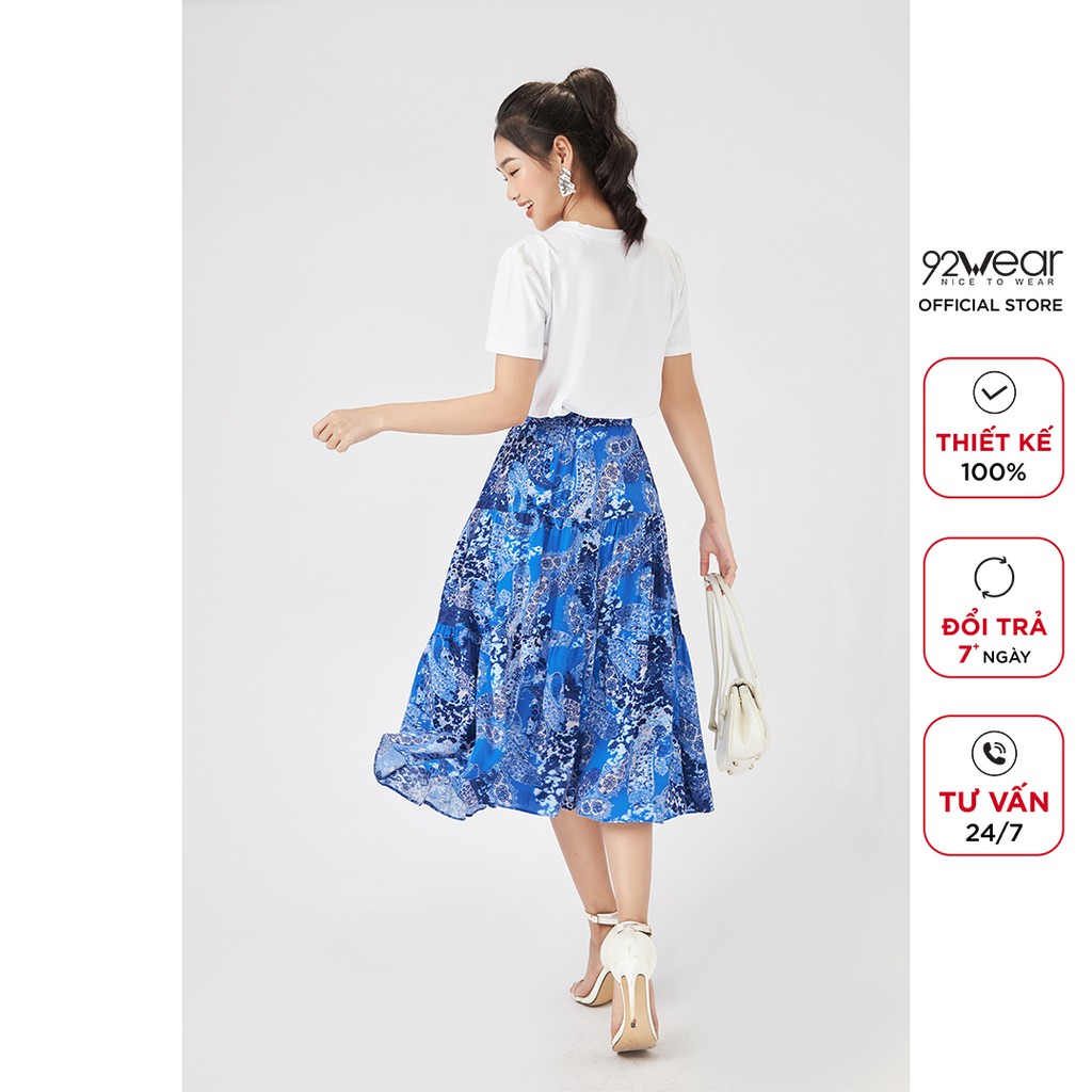 Chân váy dài 92WEAR nhiều màu dáng xòe rút dúm bèo JDW0746 | BigBuy360 - bigbuy360.vn