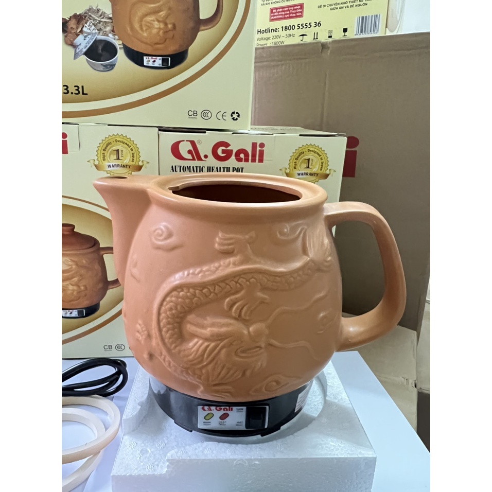 Ấm sắc thuốc điện 3.3 lít Gali GL-1802, siêu sứ tráng men cao cấp - Hàng chính hãng