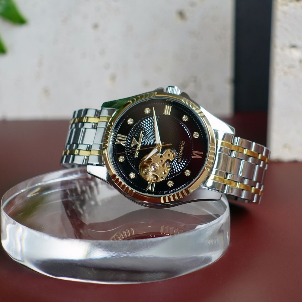 Đồng Hồ Nam Cơ Automatic FNGEEN Đồng Hồ Cơ Nam Cơ Lộ Tim Cơ Size 40mm Chống Nước Bảo Hành 24 Tháng - Mã 6801