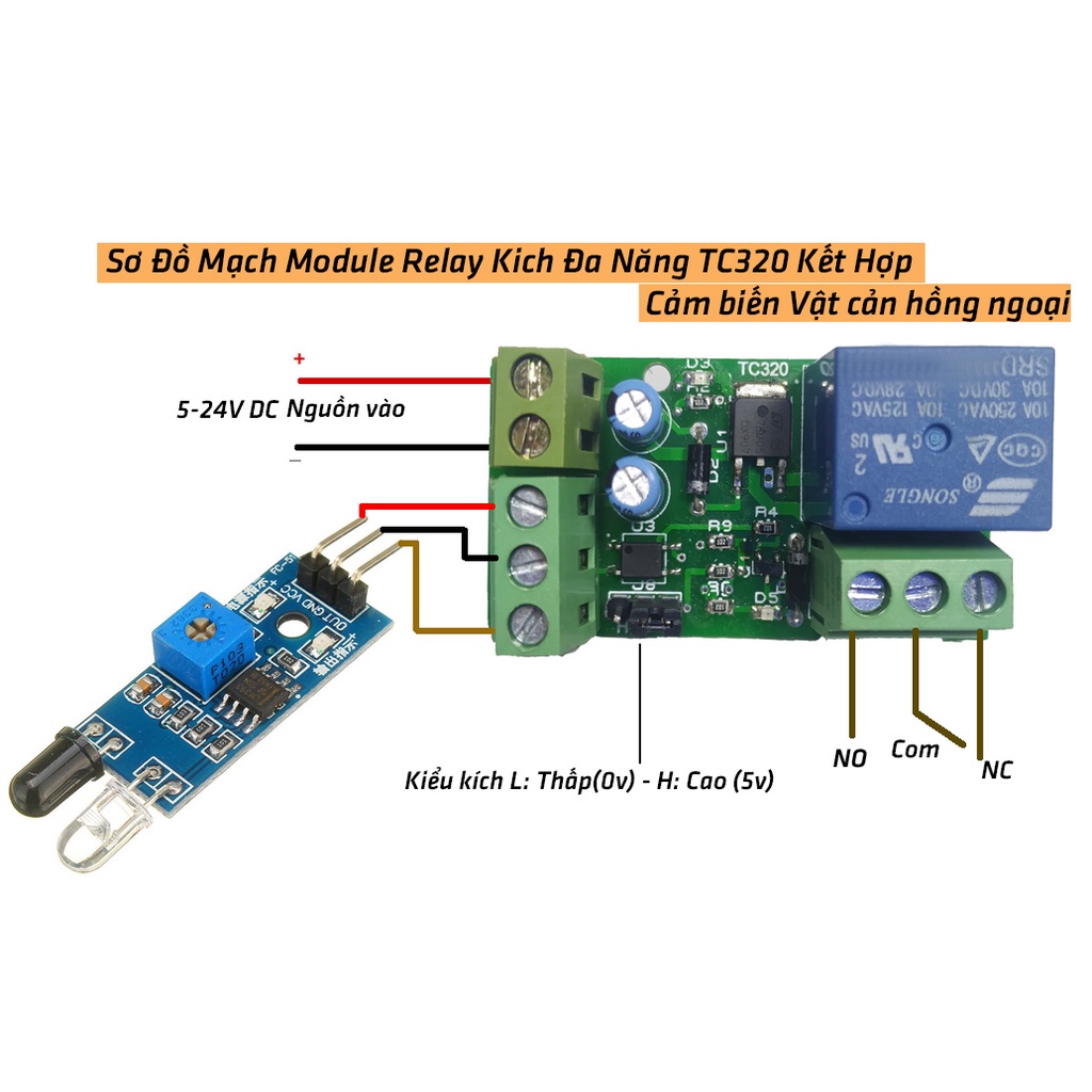 Module Relay Da Năng TC320 5V Đến 24VDC Kích High Low