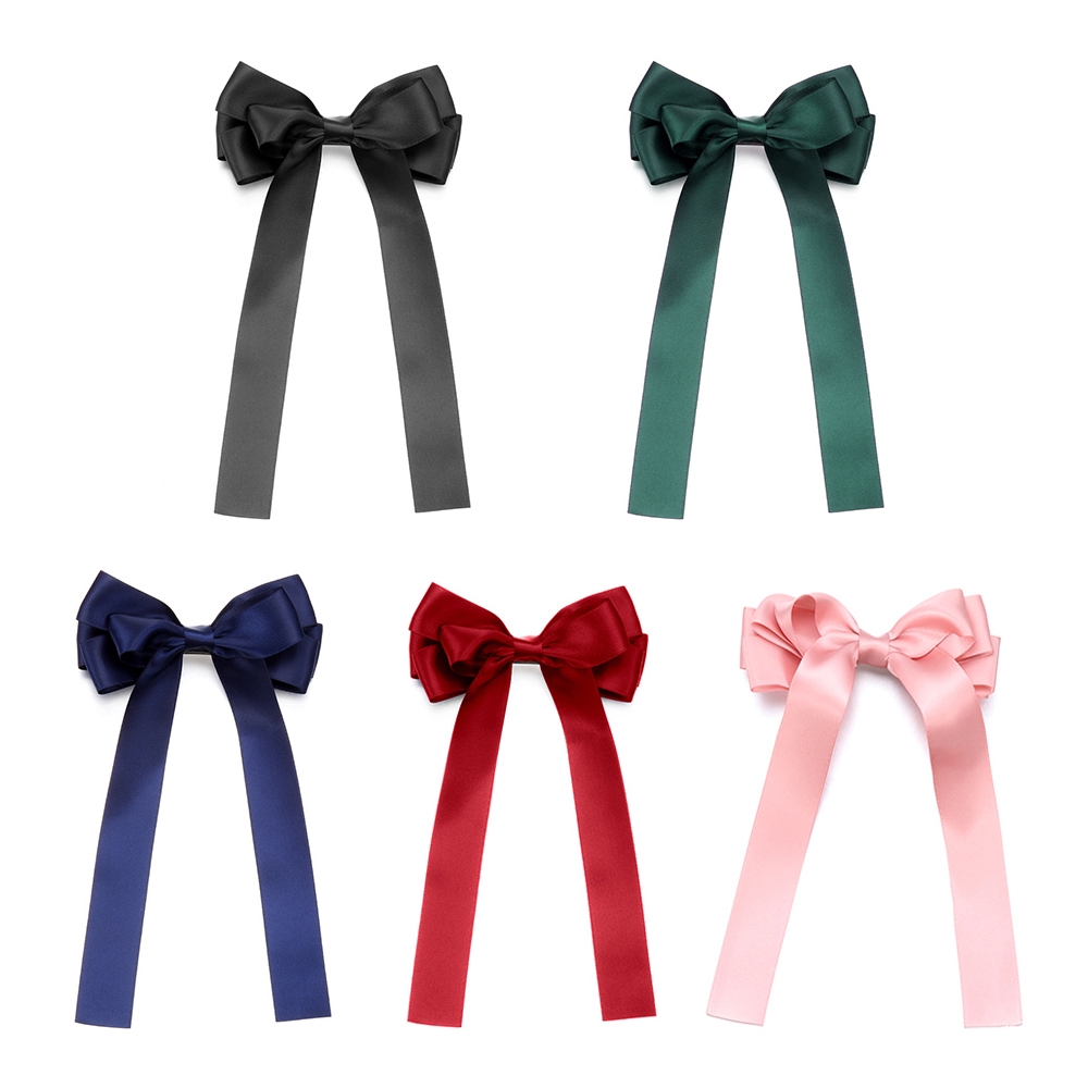 Kẹp Tóc Nơ Vải Satin Xinh Xắn Cho Nữ