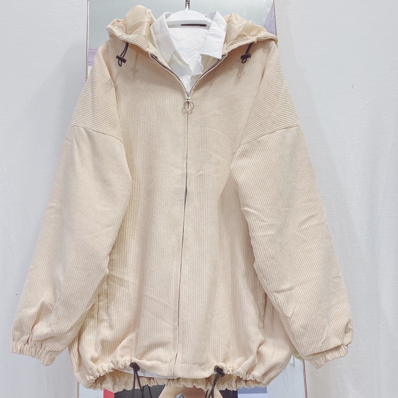 Áo khoác Nhung gân trơn - Form rộng  Nam nữ unisex  Jaystoree