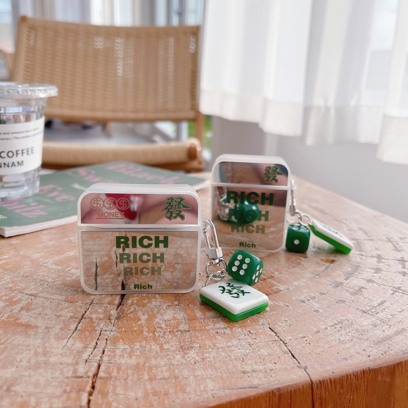 Vỏ Bảo Vệ Hộp Sạc Tai Nghe Apple AirPods 1 2 3 Pro Tráng Gương Phong Cách Trung Hoa Sang Trọng