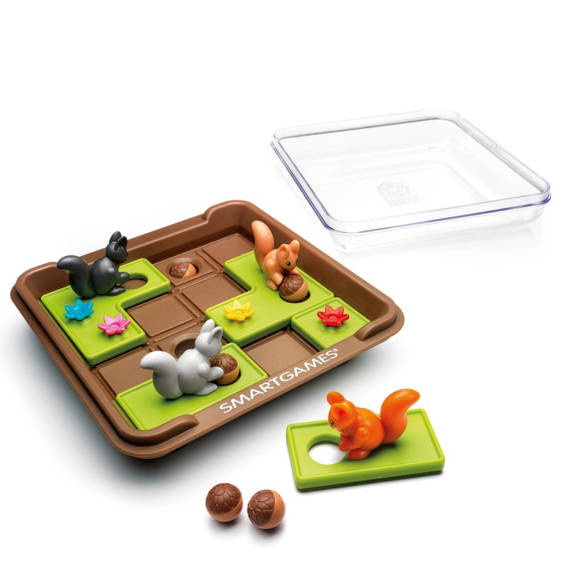Set trò chơi board game Sóc lăn hạt thông minh xếp hình 6 chú sóc vui nhộn