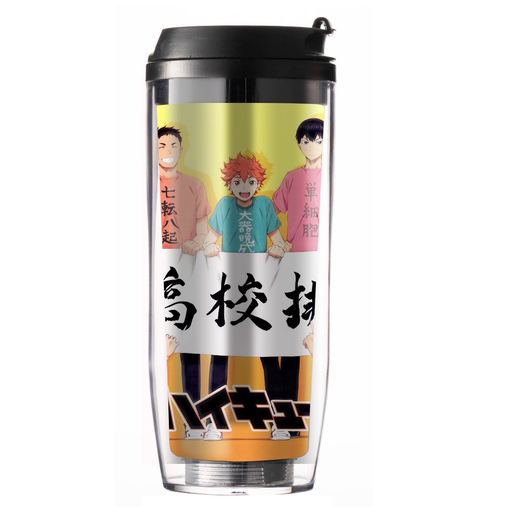 Bình Nước Hai Lớp Cách Nhiệt In Hình Anime Haikyuu 500ML Dành Cho Học Sinh