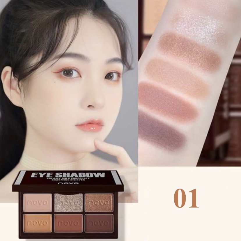Bảng phấn mắt 6 màu NOVO xinh xắn Creamy Milk Chocolate Charming Big Eyes NOVO43 | BigBuy360 - bigbuy360.vn
