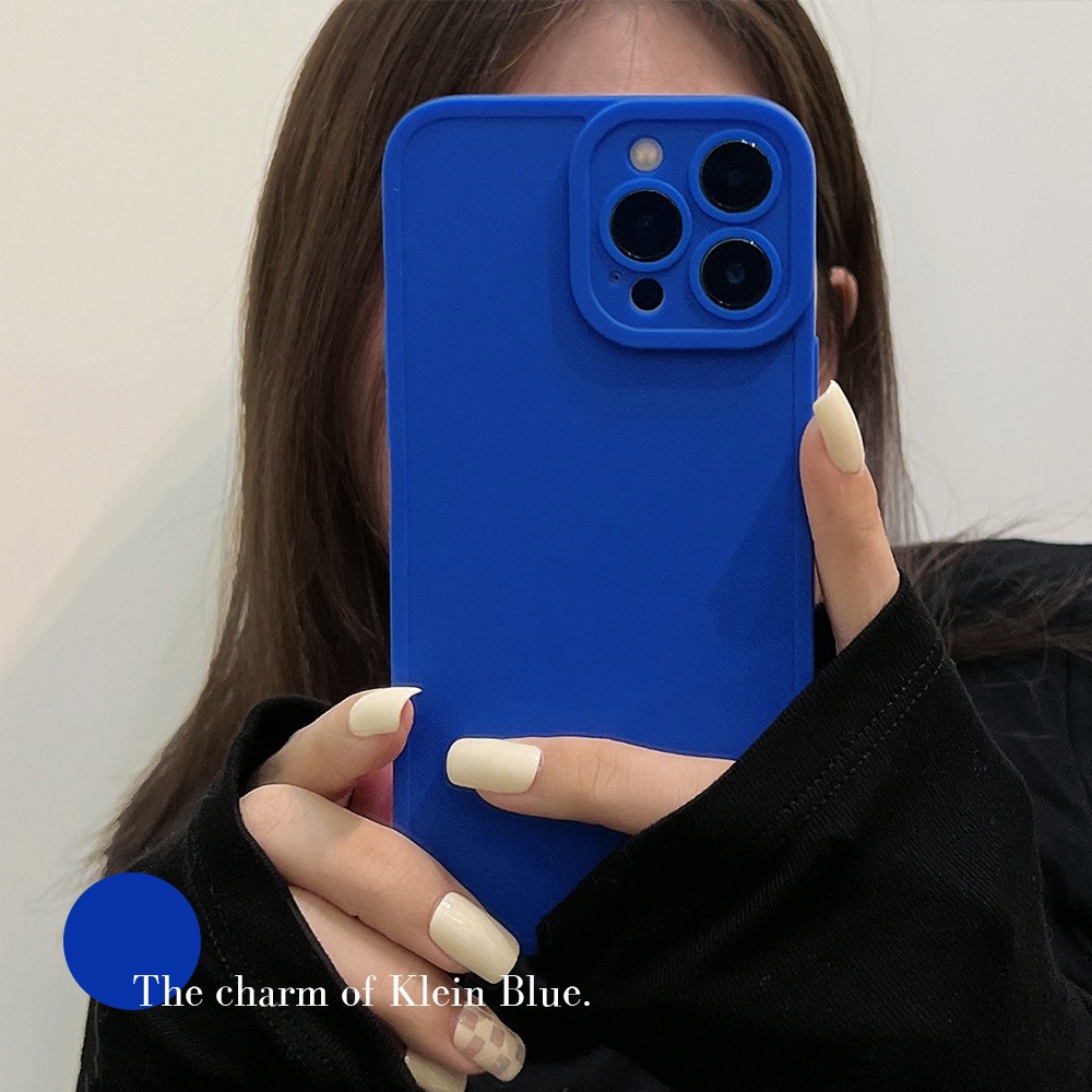 Ốp điện thoại mềm màu xanh dương Klein thích hợp cho Iphone 12 Pro 11 XS Max XR 7 8 Plus 13 Pro Max