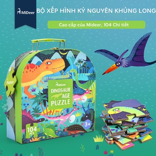 Bộ xếp hình Kỷ nguyên Khủng Long Dinosaur Age (Của Mideer, 104 chi tiết)