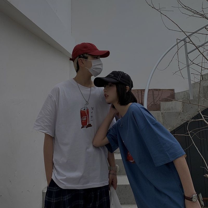 Áo thun tay lỡ unisex lon nước coca