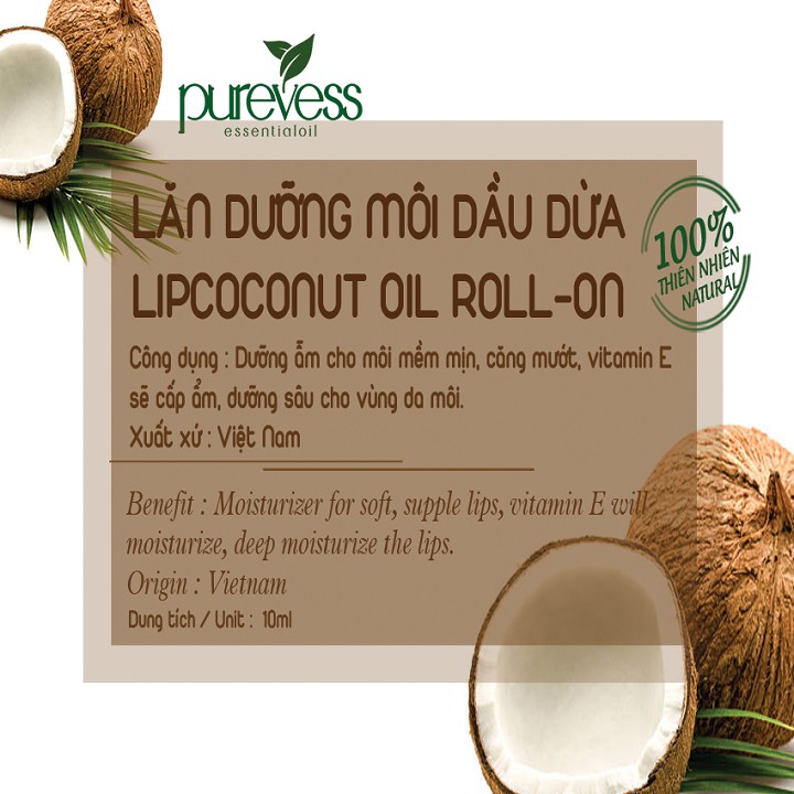 Combo dưỡng mi & dưỡng môi dầu dừa Purevess giúp dưỡng mi dài và dày hơn, giúp môi giảm thâm | BigBuy360 - bigbuy360.vn