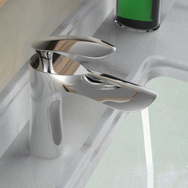 Vòi lavabo nóng lạnh ❤️FREESHIP❤️ Vòi lavabo nóng lạnh cao cấp inox 304, vòi lá liễu ngắn + dây cấp nước NL - QM.VR001B2