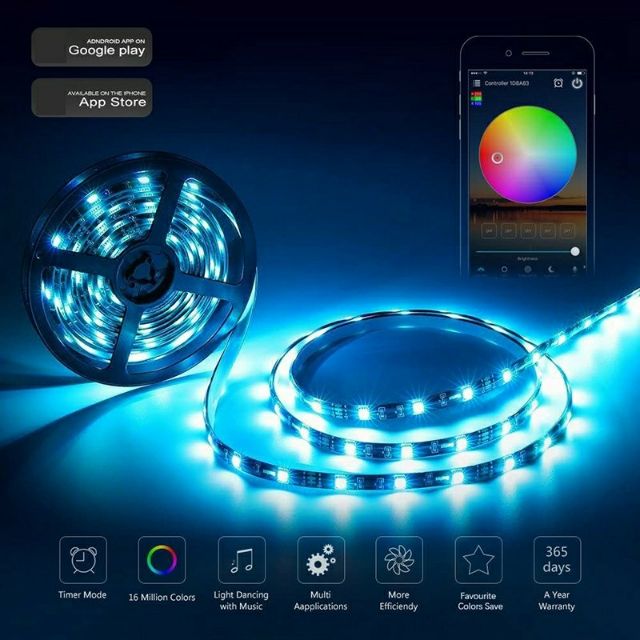 Bộ Led dây 5050RGB 7 màu điều khiển Wifi ( led wifi controller RGB)