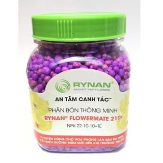Phân tan chậm thông minh PHÂN BÓN Rynan 210 Flowermate NPK 22-10-10 TE hũ 150g chuyên dùng cho phong lan sau ra hoa