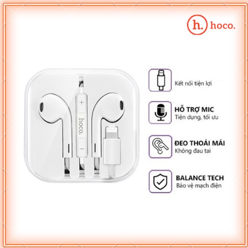 Tai Nghe HOCO L7 PLUS Chính Hãng - Tai Nghe Nhét Tai có Mic cho 7,8,X,XS,11,11PRO… Bảo Hành 1 Năm