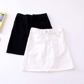 Chân váy jean cạp cao dáng chữ A - Hàng có sẵn