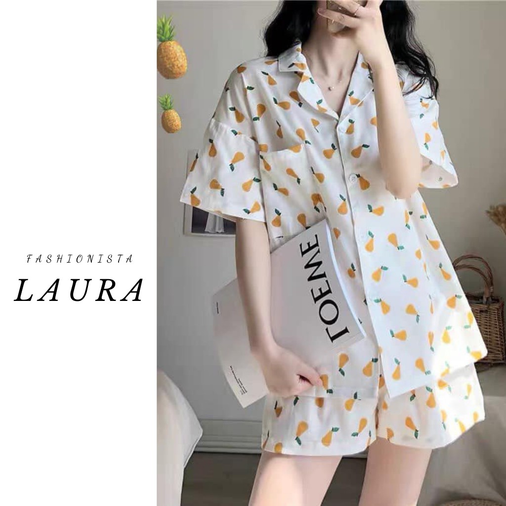 Bộ ngủ nữ hình hoa quả Laura Boutique - Đồ mặc nhà xinh xắn hình hoa quả đáng yêu