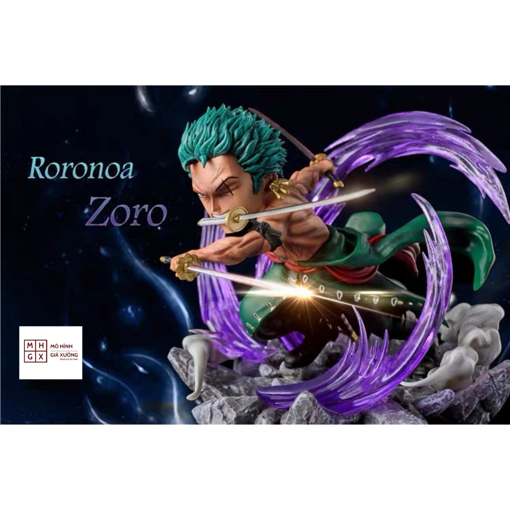 Mô Hình Roronoa Zoro Tam Kiếm Cao 10cm 3000 thế giới Trạng thái chiến đấu - Figure Tượng One Piece Vua Hải Tặc