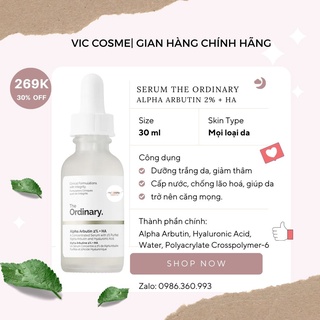 Serum Alpha Arbutin 2% + HA The Ordinary 30ml dưỡng sáng da mờ thâm