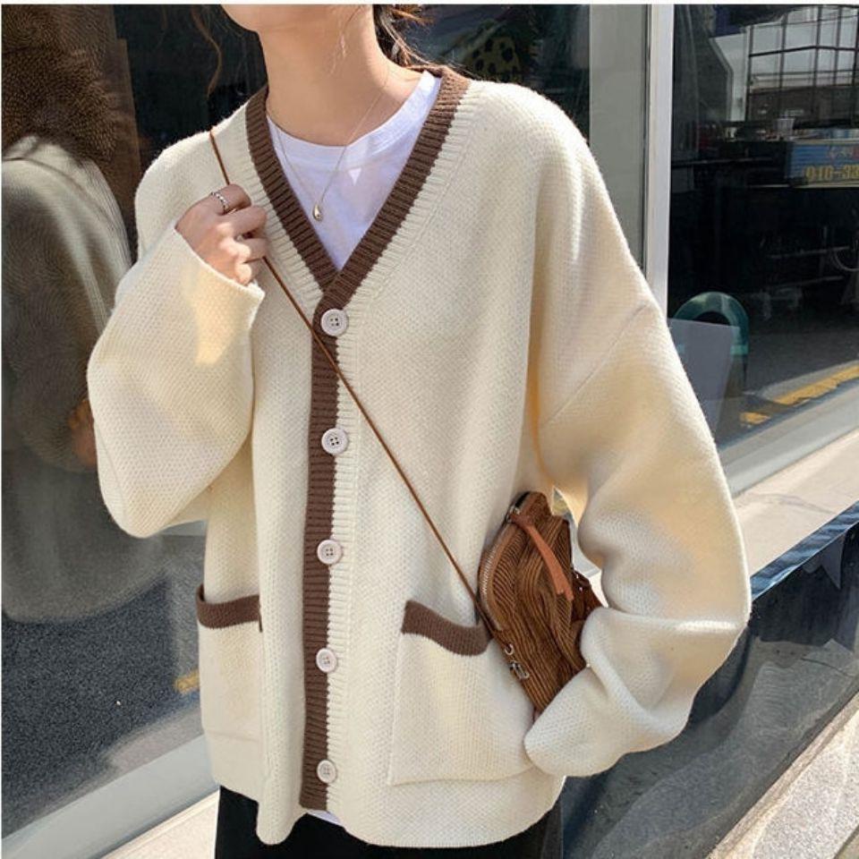 [Augustcloth] Áo khoác len tay dài có túi phong cách Hàn Quốc