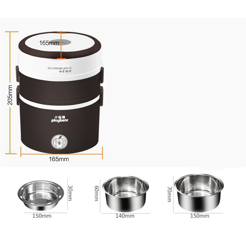 Cặp Lồng Cắm Điện 3 Tầng ruột inox Cao Cấp Giữ Nóng Thức Ăn Liên Tục [Gía rẻ] | BigBuy360 - bigbuy360.vn