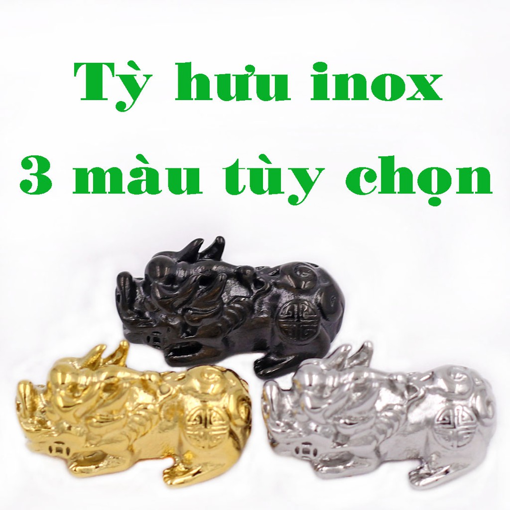 Vòng đeo tay Đá Tự Nhiên Tím Sọc 12 ly mix Tỳ Hưu inox VTAISTHBKV12 - hợp mệnh Hỏa, mệnh Thổ