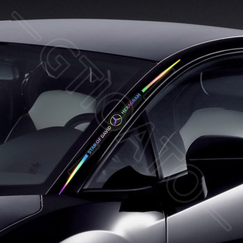 GTIOATO Decal DáN Xe DáN Xe PhảN Quang MiếNg DáN Xe Bảy Màu Tem Logo DáN Xe Thời Trang GiấY DáN Xe Dán Trang Trí Xe Hơi Trang Trí Ô Tô For Mercedes Benz W124 W204 C300 GLC300 W212 S500 Benz AMG W205 W203 E300 CLA AMG G63 W202 W207 GLB E200