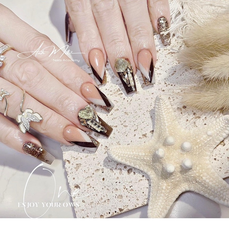 Đá Khối Cao Cấp - Đá mắt mèo chân cong ôm móng MaiAnhNails