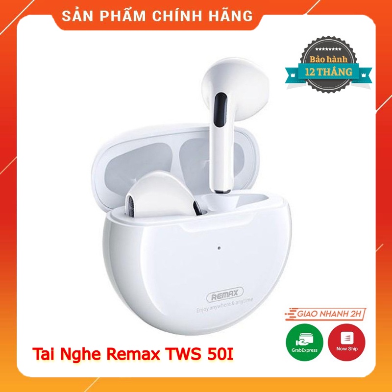 Tai Nghe Bluetooth TWS Remax TWS-50i V5.1 Thiết Kế Nhỏ Gọn, Thời Trang, Âm Thanh Sống Động, Độ Bền Cao. Bảo Hành 12 TH