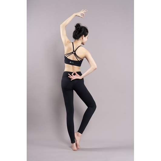 Bộ Đồ Tập Gym Yoga Livan Soft Lavish Màu Đen Tặng Kèm Mút Ngực Cao Cấp