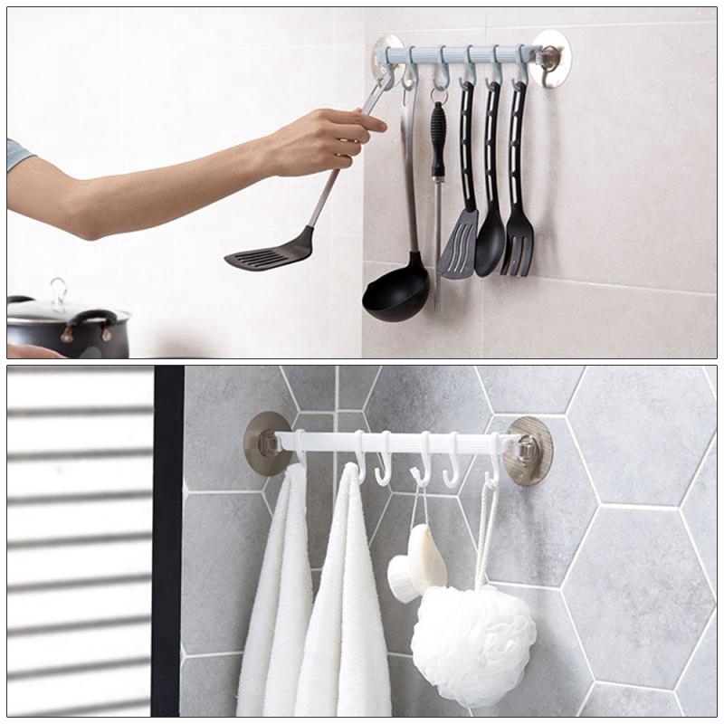 Giá Treo Đồ Dùng 6 Móc Dán Tường Tiện Lợi