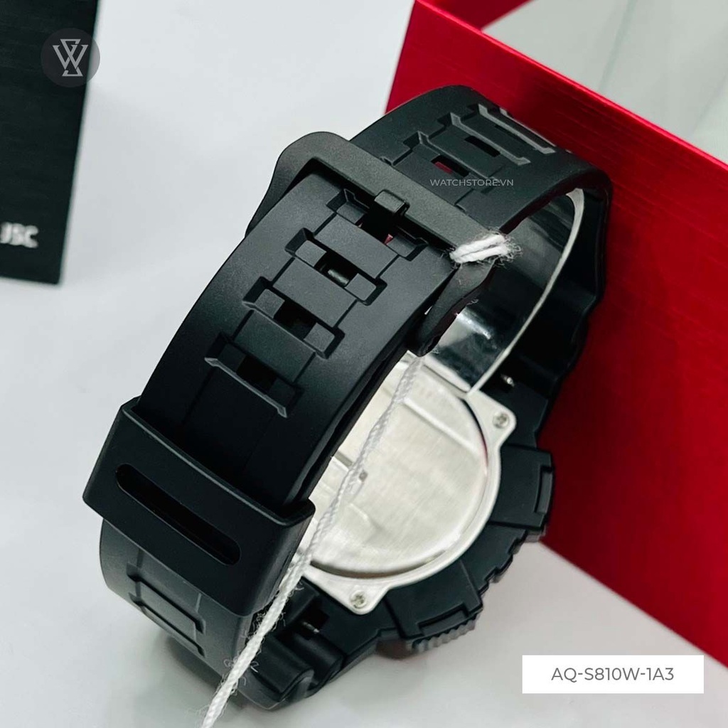 Đồng Hồ Năng Lượng Mặt Trời Nam Casio WATCHSTORE AQ-S810W-1A3, Kính Nhựa 46.6mm, Màu Đen Cá Tính Thời Thượng