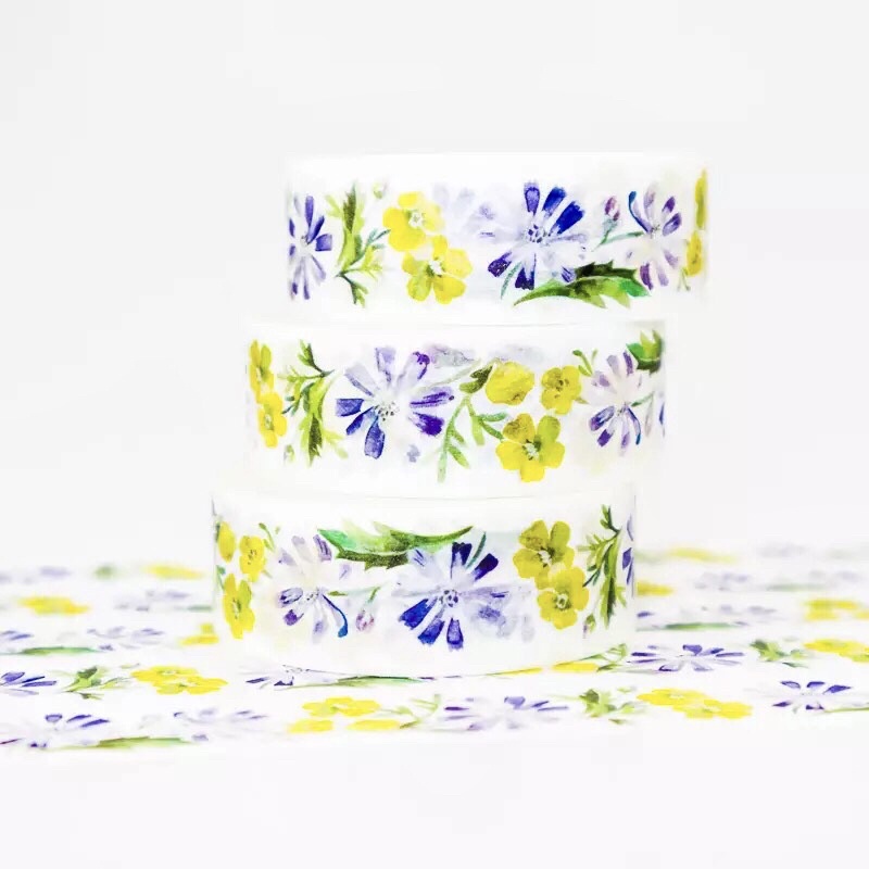 (Chiết) Băng dính washi tape hoạ tiết hoa