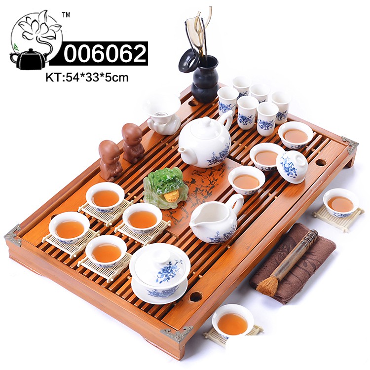 Bàn trà điện thông minh bàn gỗ mặt đá ấm chén gốm sứ tử sa để phòng khách - Mã : 006012-192