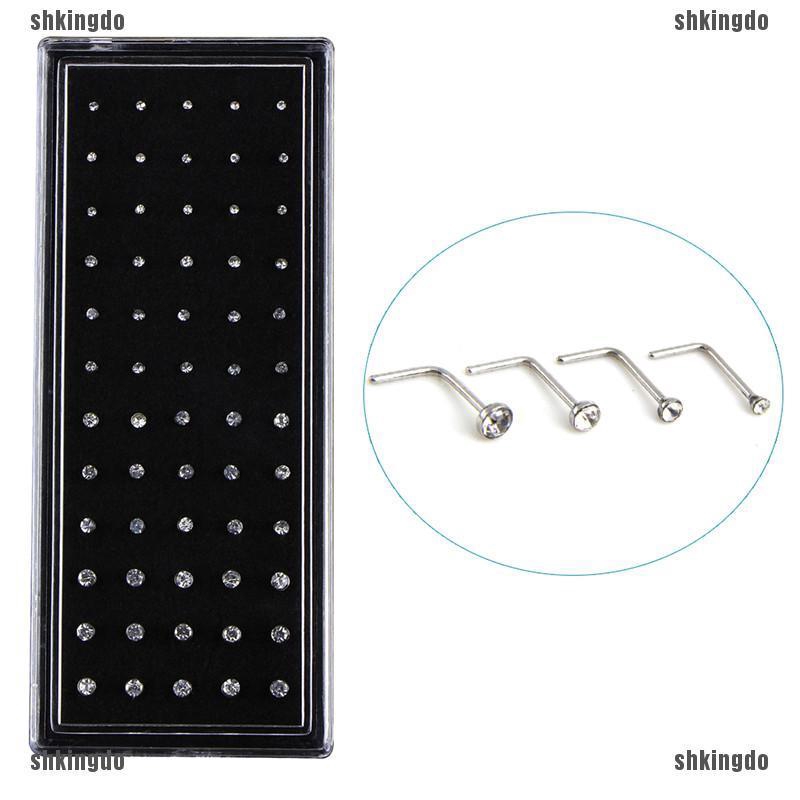 60 cái khuyên mũi dáng L bằng inox cá tính
