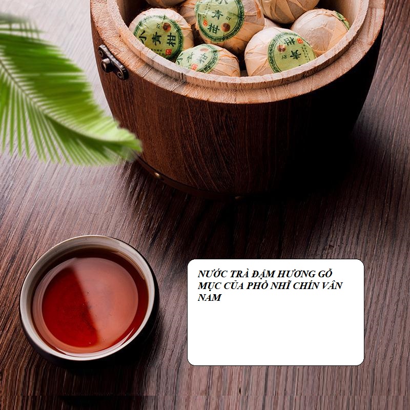 Trà Phổ Nhĩ Quýt Vân Nam Chính Hiệu (Tiểu Thanh Cam) Thùng Gỗ 500 gram Thượng Hạng