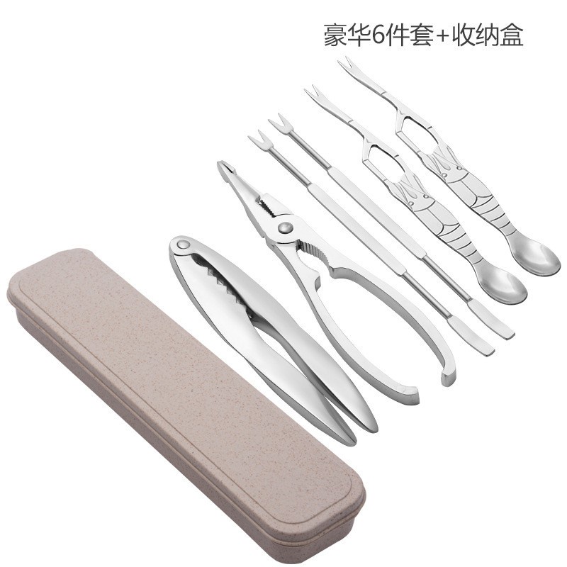 Bộ kẹp cua, nĩa ăn cua, ăn ghẹ inox 304 cao cấp an toàn vệ sinh tiện dụng đa năng