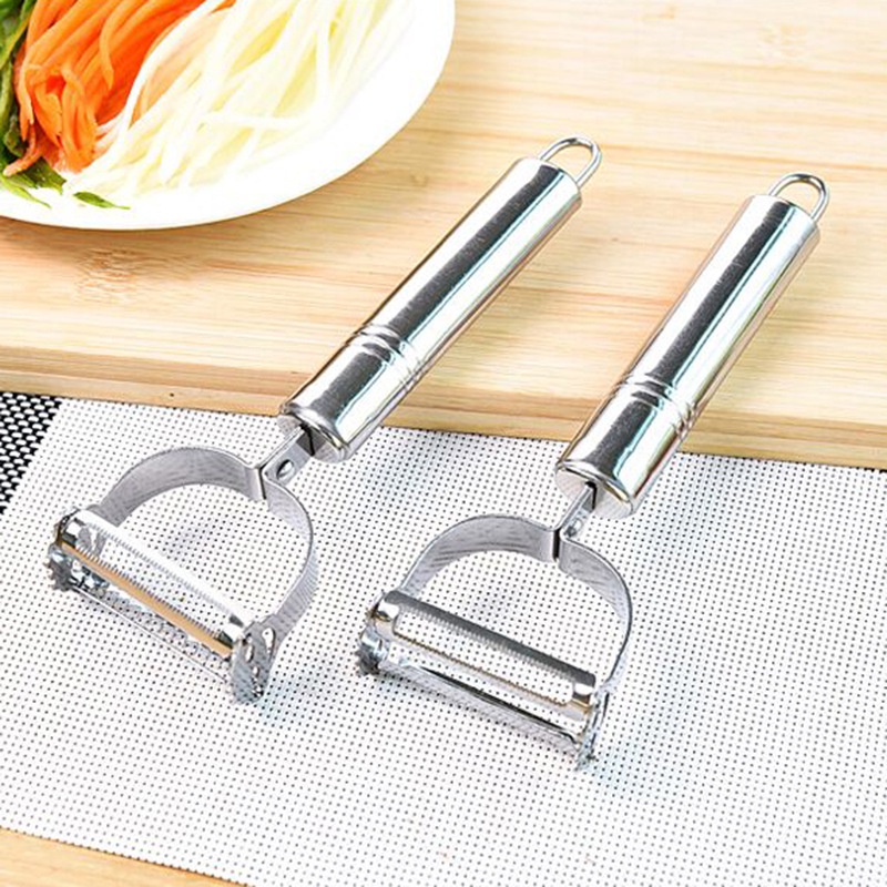 Nạo Rau Củ Inox 2 Trong 1 - Dụng Cụ Bào, Thái, Cắt Củ Quả Đa Năng Sắc BénDuashop